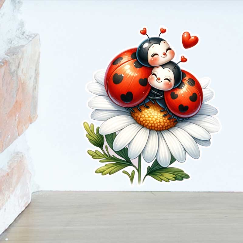Stiker Dinding Ladybug Lucu Wa - Pvc Panel Background ulasan dan harga