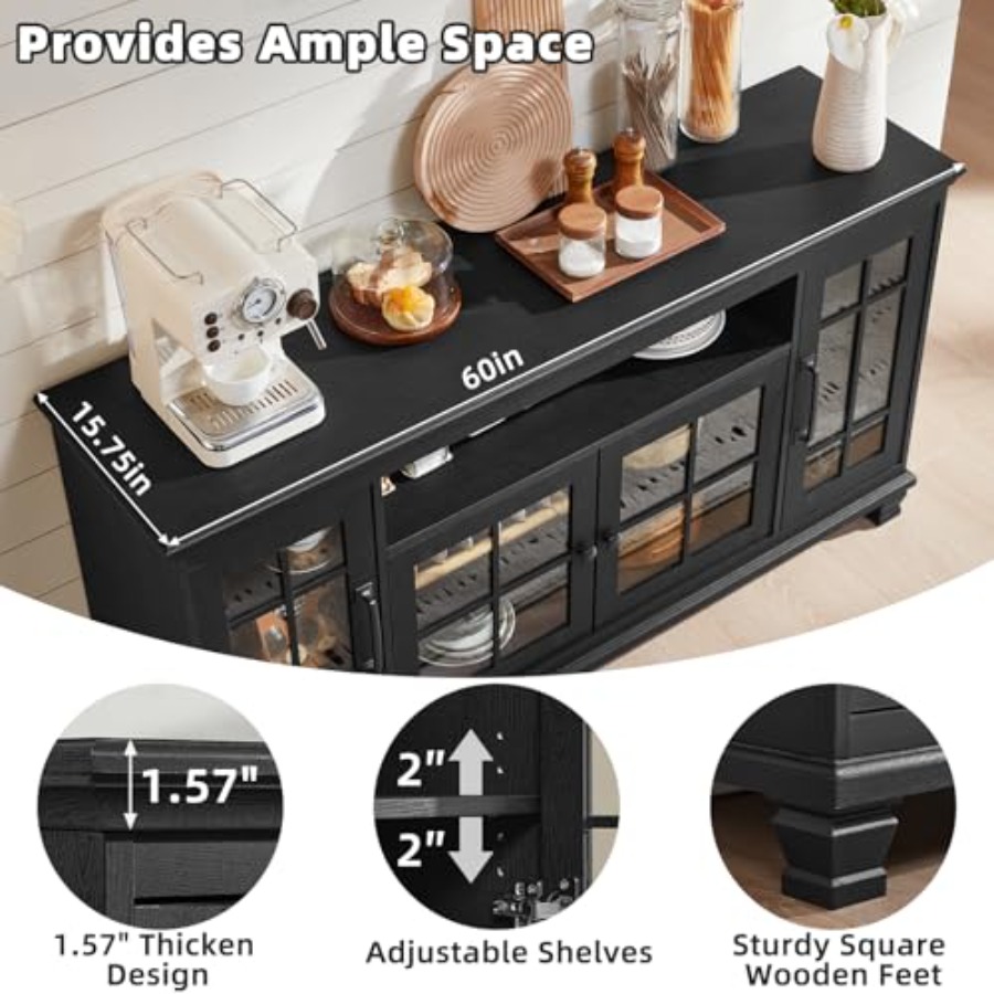 Bufet samping 60 inci dengan p - Glass Door Hinge ulasan dan harga